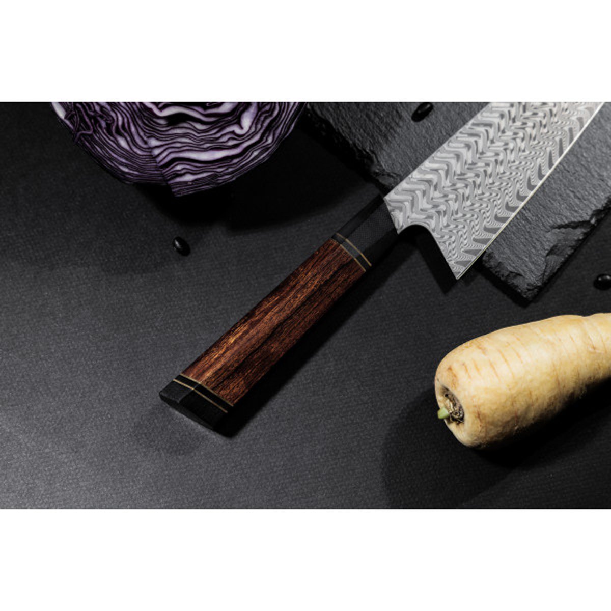 Couteau Desert Damas modèle chef kiritsuke 21cm bois, FUKITO
