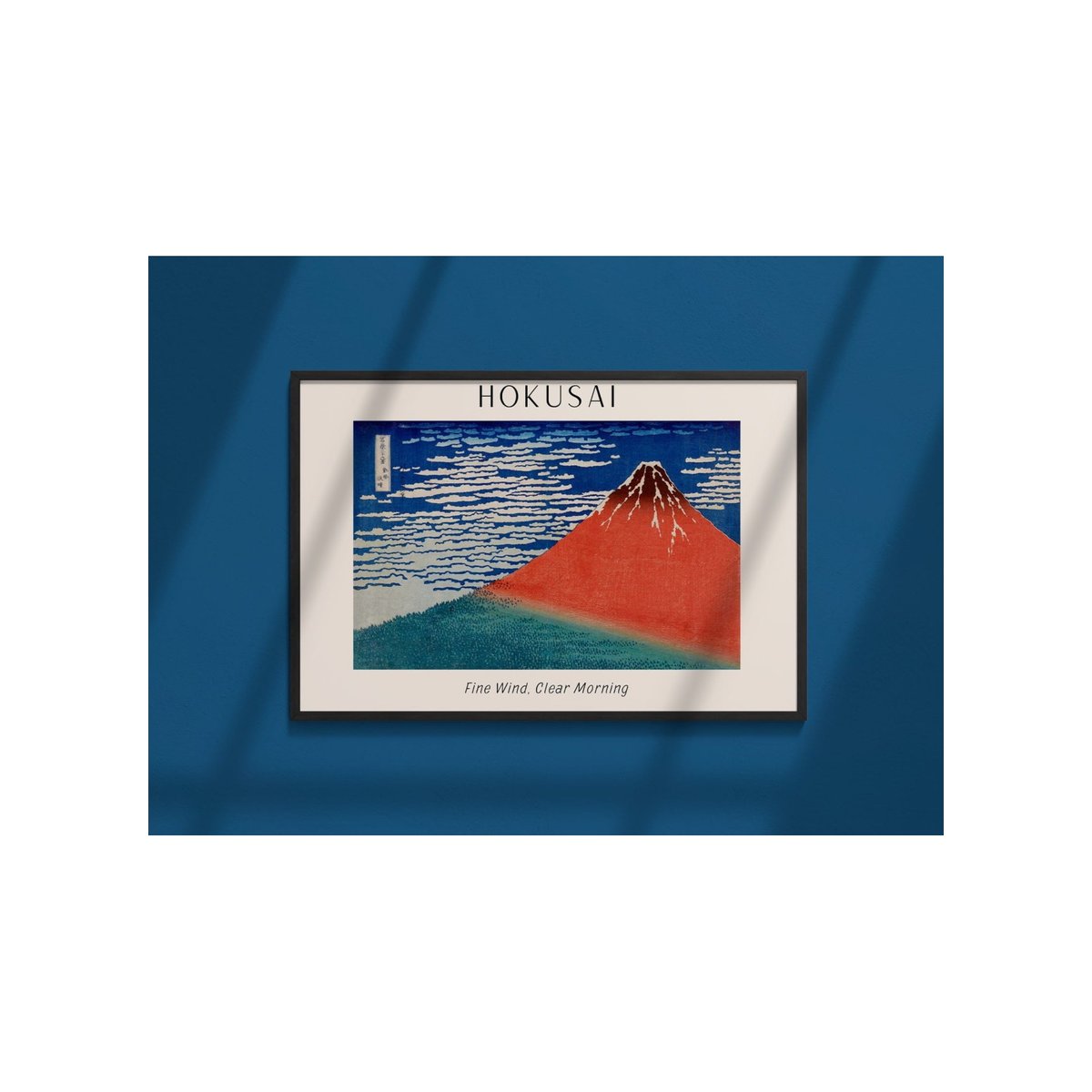 Affiche Hokusai 'Fine Wind, Clear Morning' blanc, L'AFFICHERIE