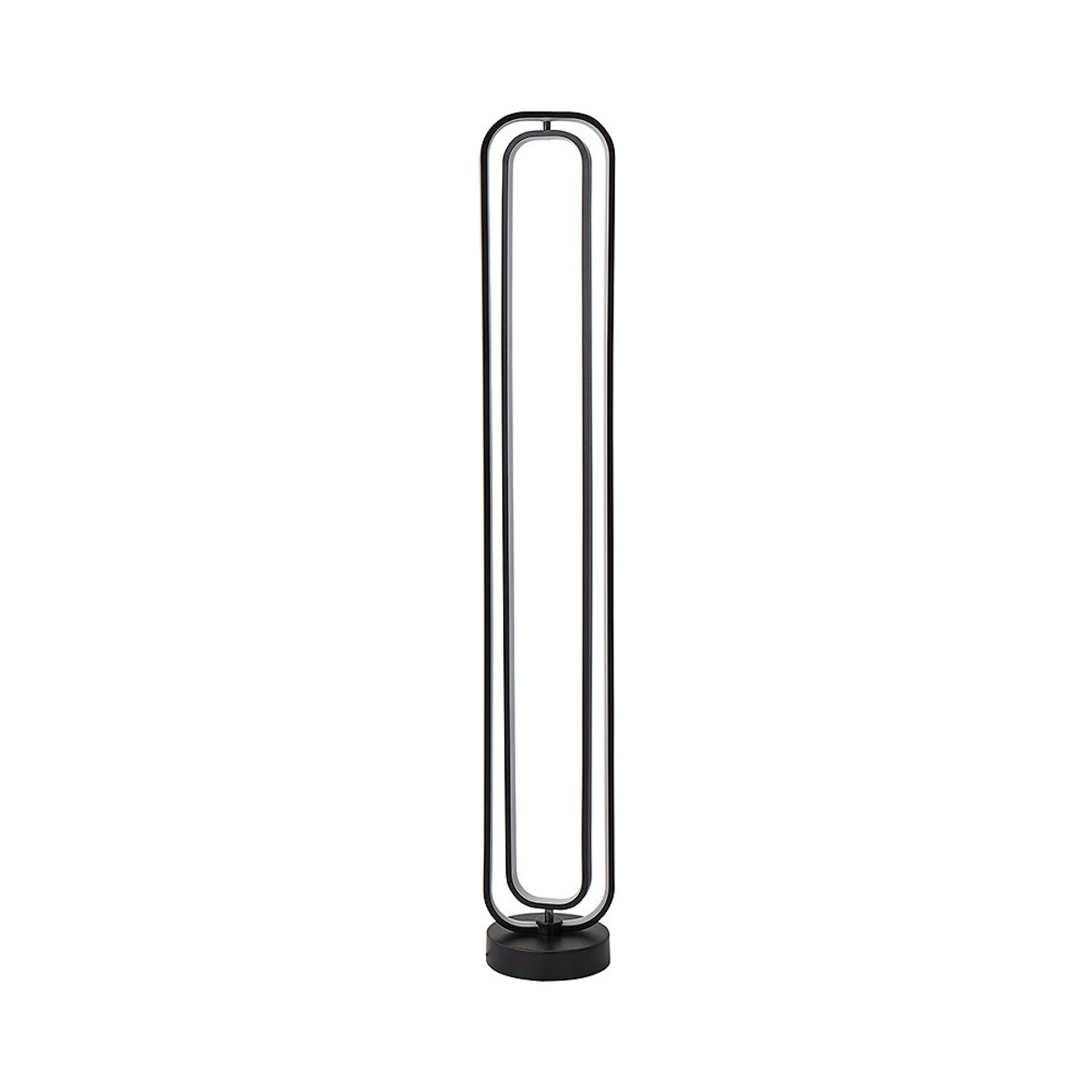 Inez Revolving LED Floor Lamp in Matte Black black, SO'HOME