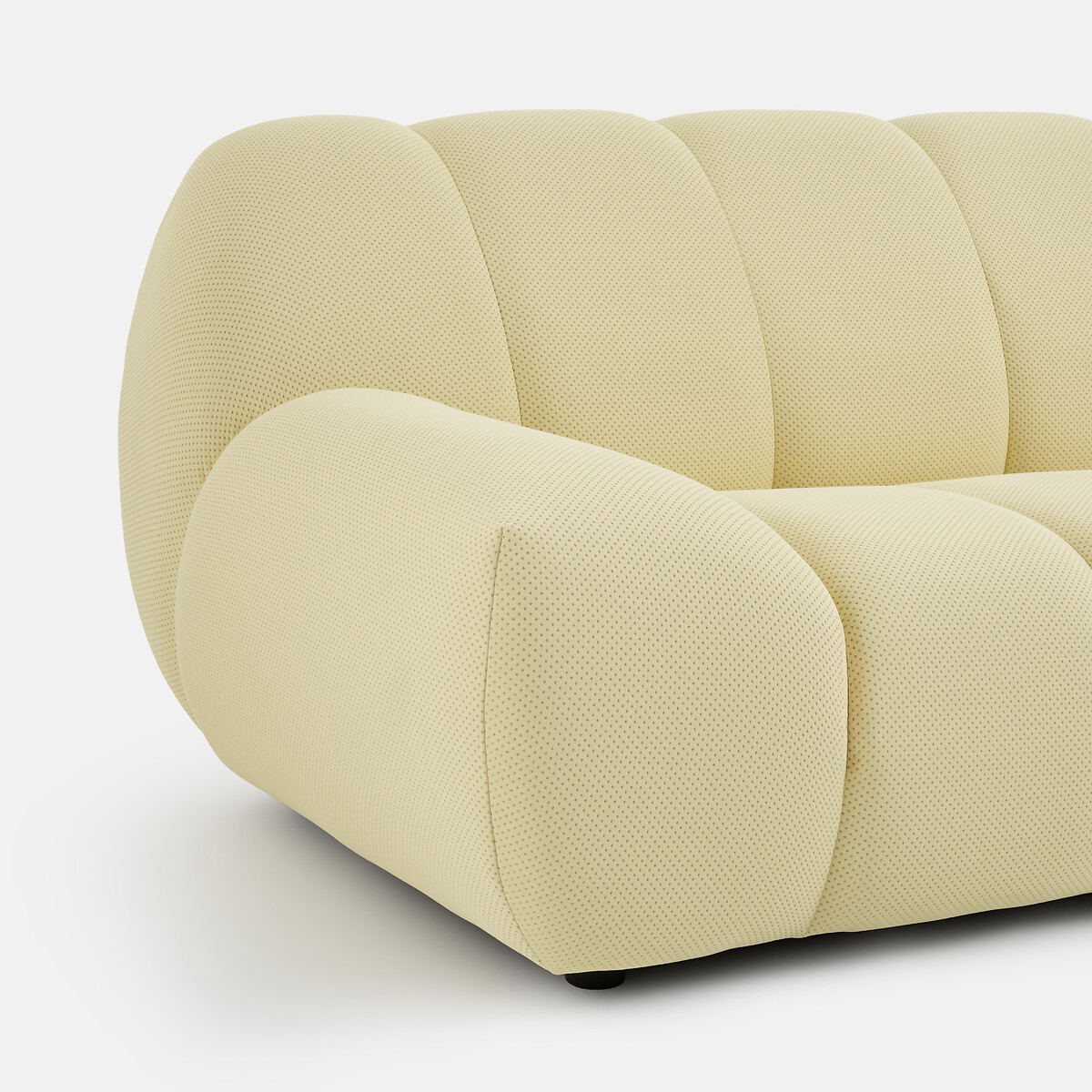 Canapé d'angle droit, 4 places, en tissu matelassé, NURIA jaune, LA REDOUTE INTERIEURS