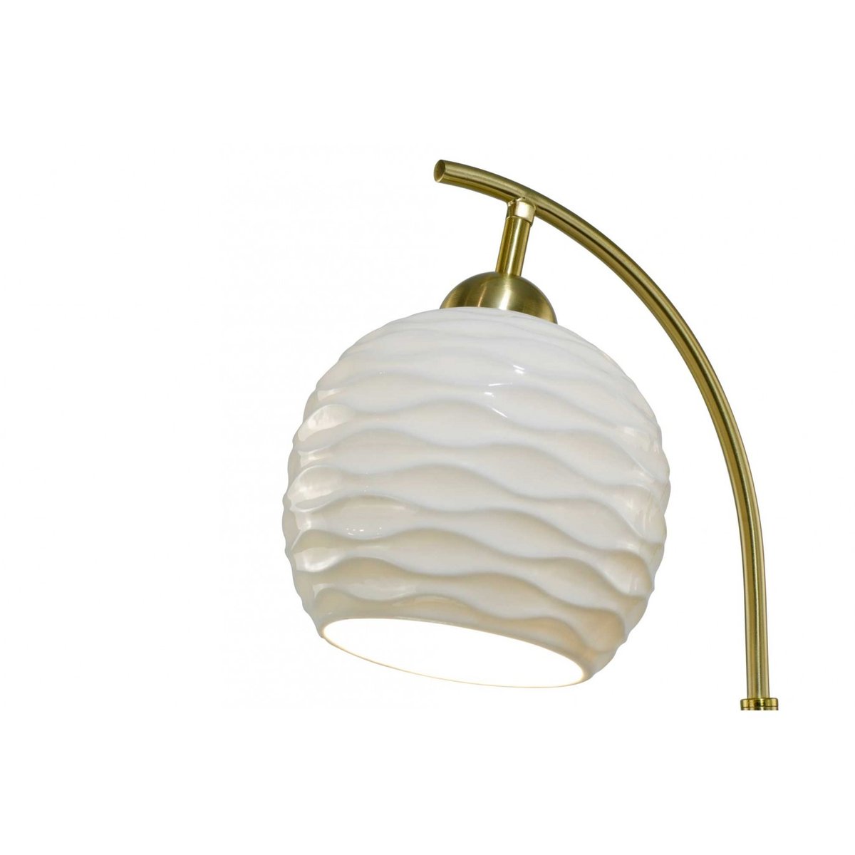 Lampe à poser en métal, marbre & céramique avec un cordon textile, NOLENE blanc et doré, C-CREATION