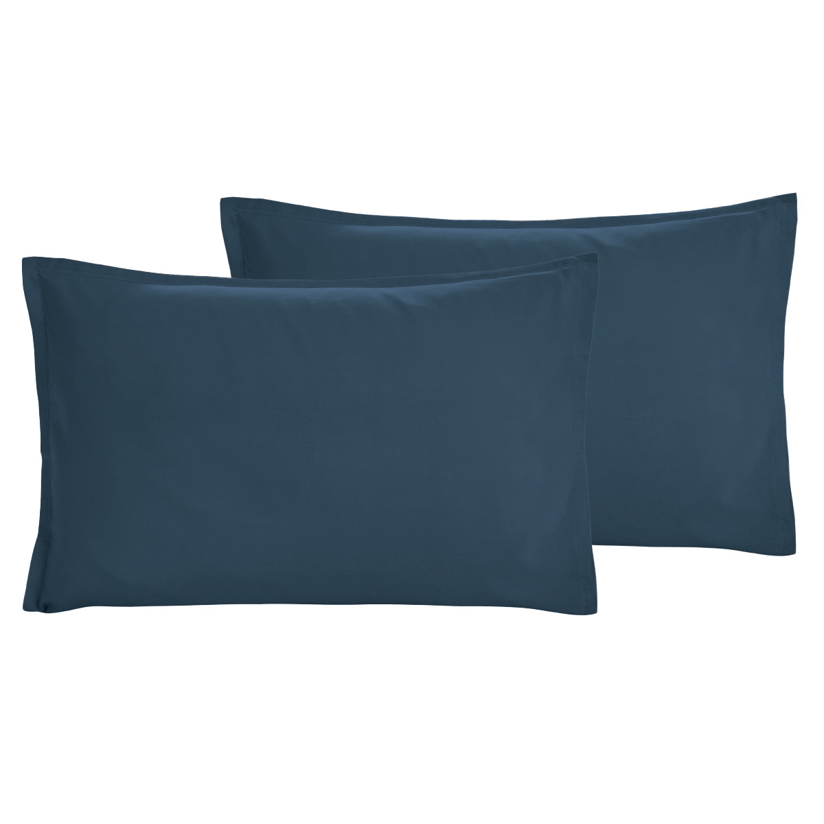 Parure housse de couette percale lavée + 2 taies 50x70 cm HOME WASHED indigo, SENSEI MAISON