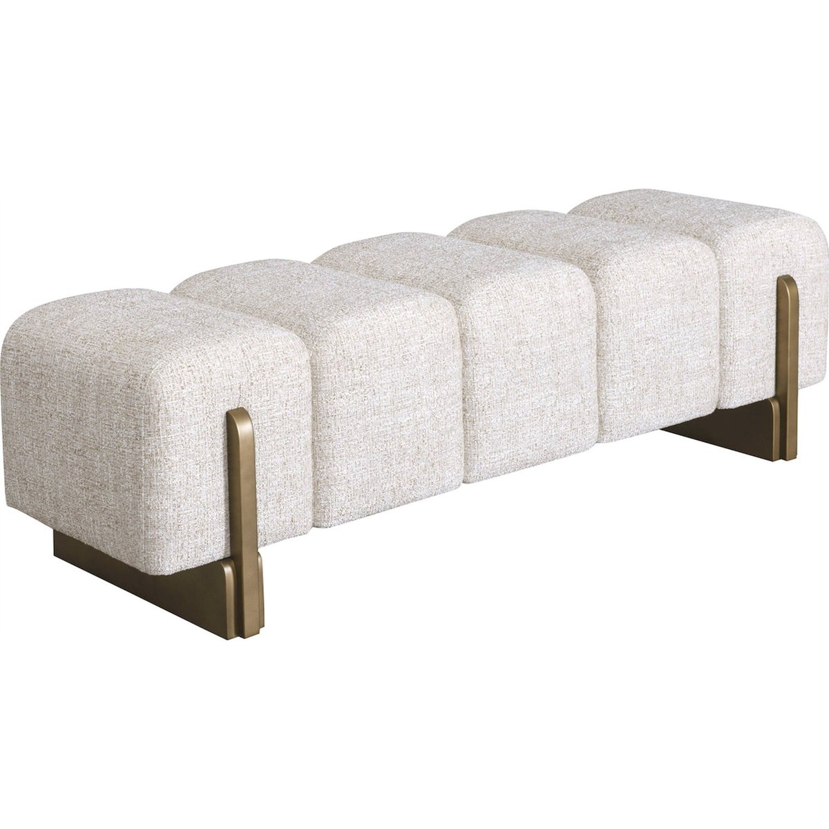 Banc en tweed crème et bronze doré, RECOLLECTION