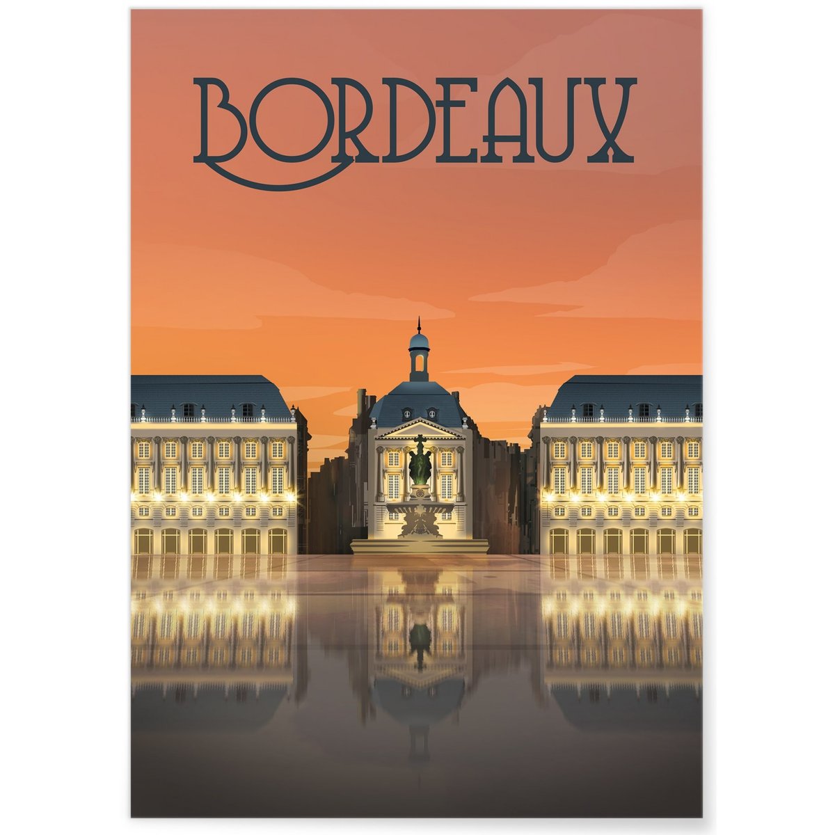 Affiche ville Bordeaux blanc, L'AFFICHERIE
