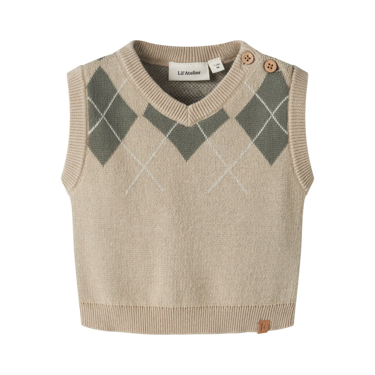 Gilet Tricoté gris - white pepper1, NAME IT