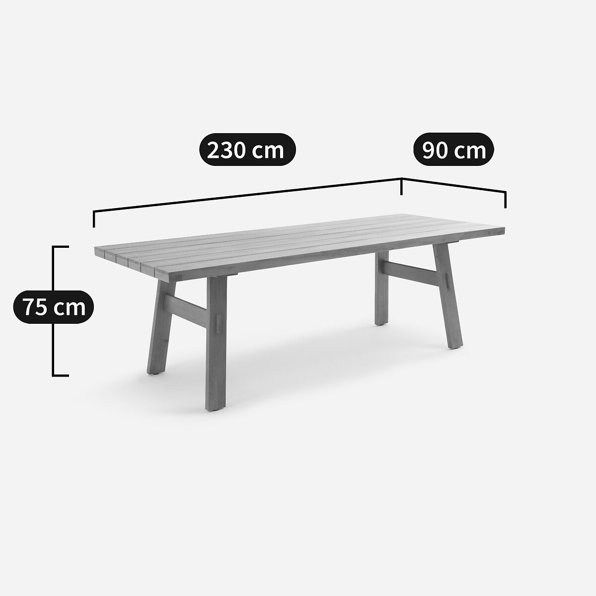 Table de jardin pliante, en acacia massif, 6 à 8 personnes, RIPLI naturel, AM.PM