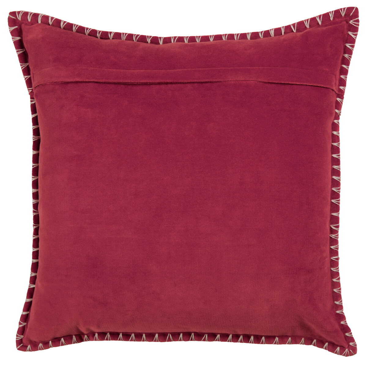 Stitch Plain Blanket Stitched Cushion berry, VOYAGE MAISON