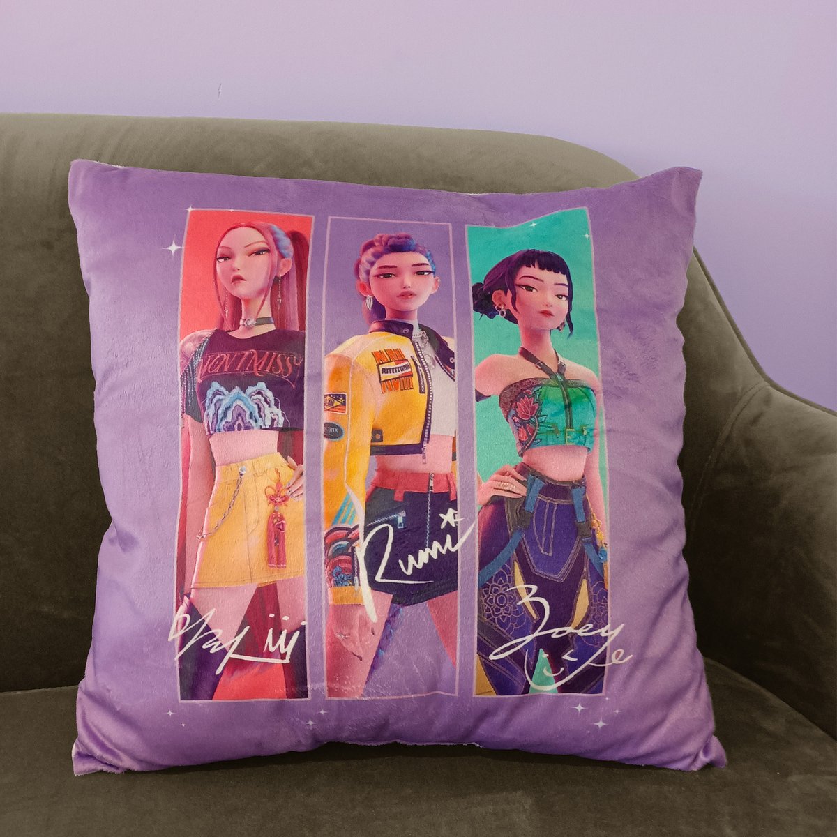 Coussin imprimé 100% polyester, TOUR rose, KPOP DEMON HUNTERS