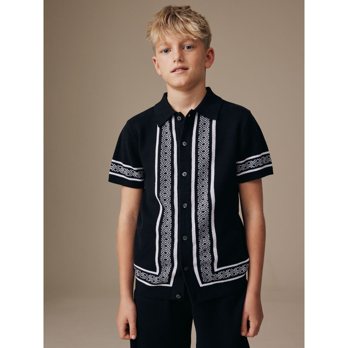 Ensemble avec polo et short en maille monochrome, NEXT