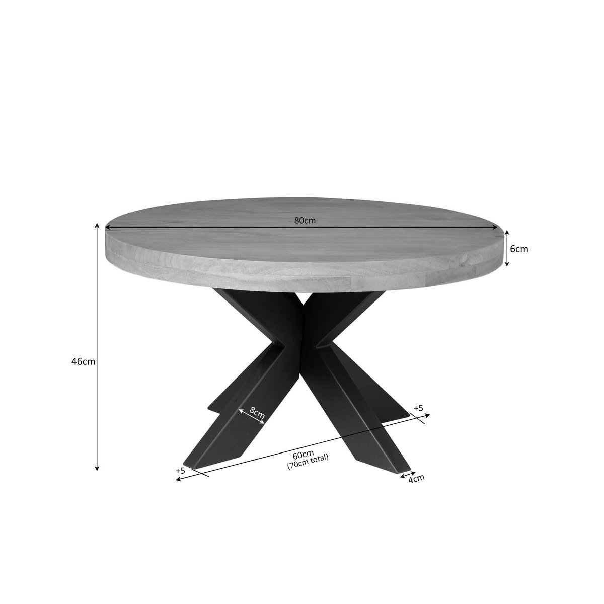 Table basse ronde en bois clair à pied croisé RIVANO bois naturel, PIER IMPORT