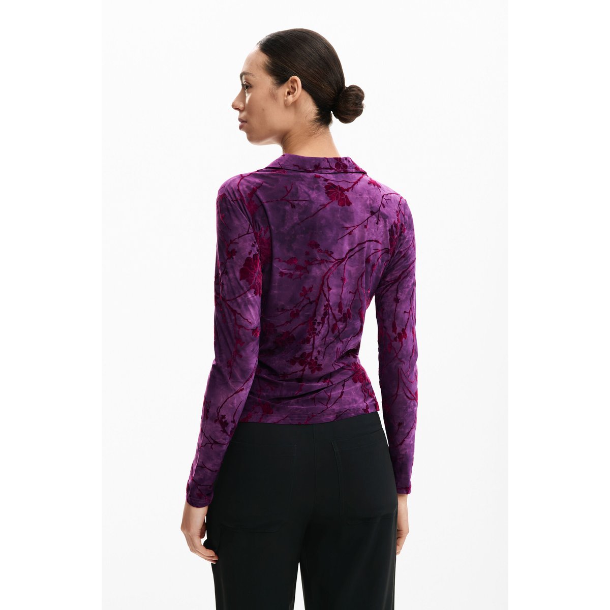 T-shirt boutonnée orientale rouge, DESIGUAL