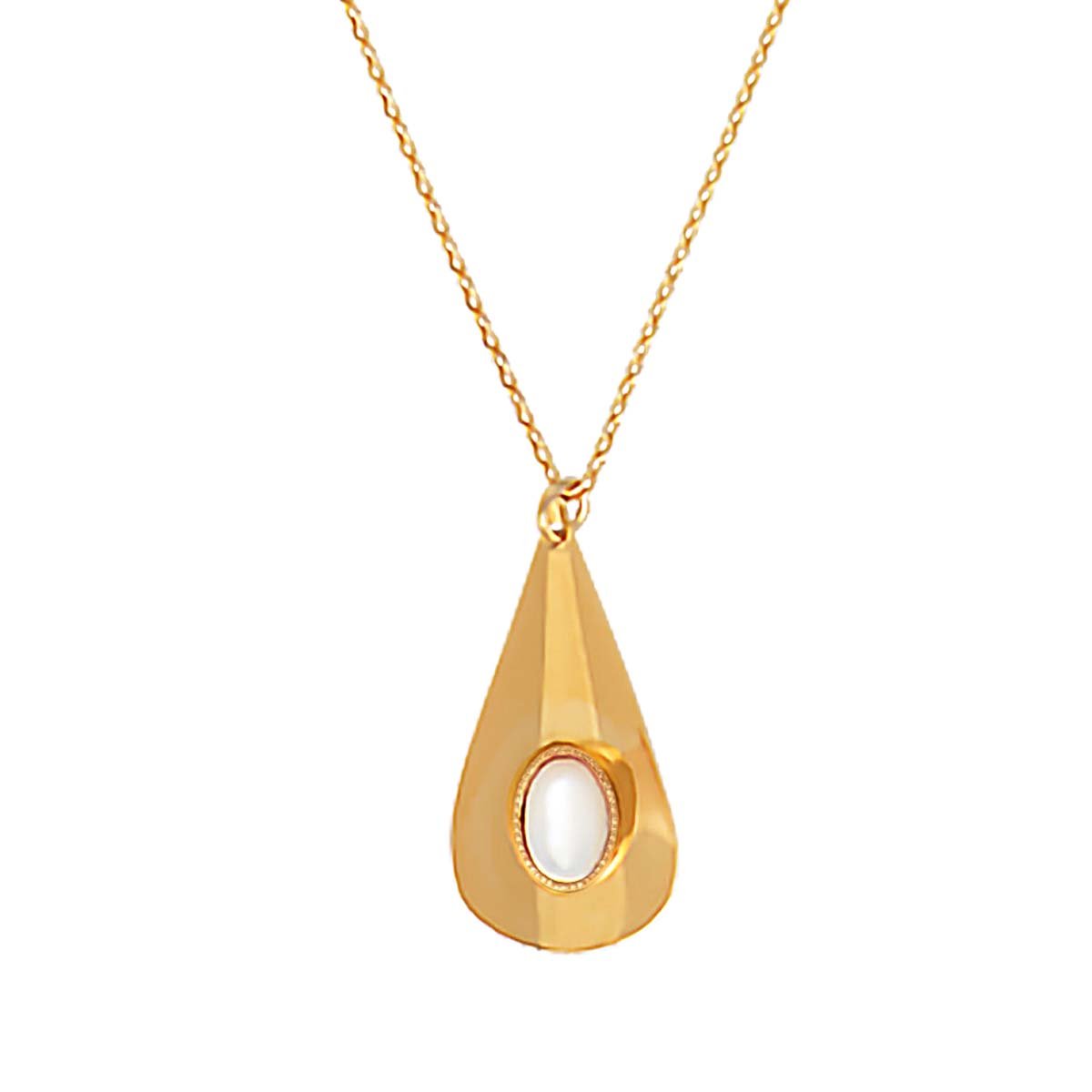Collier nacre blanche doré - calla blanc, CAROLINE NAJMAN
