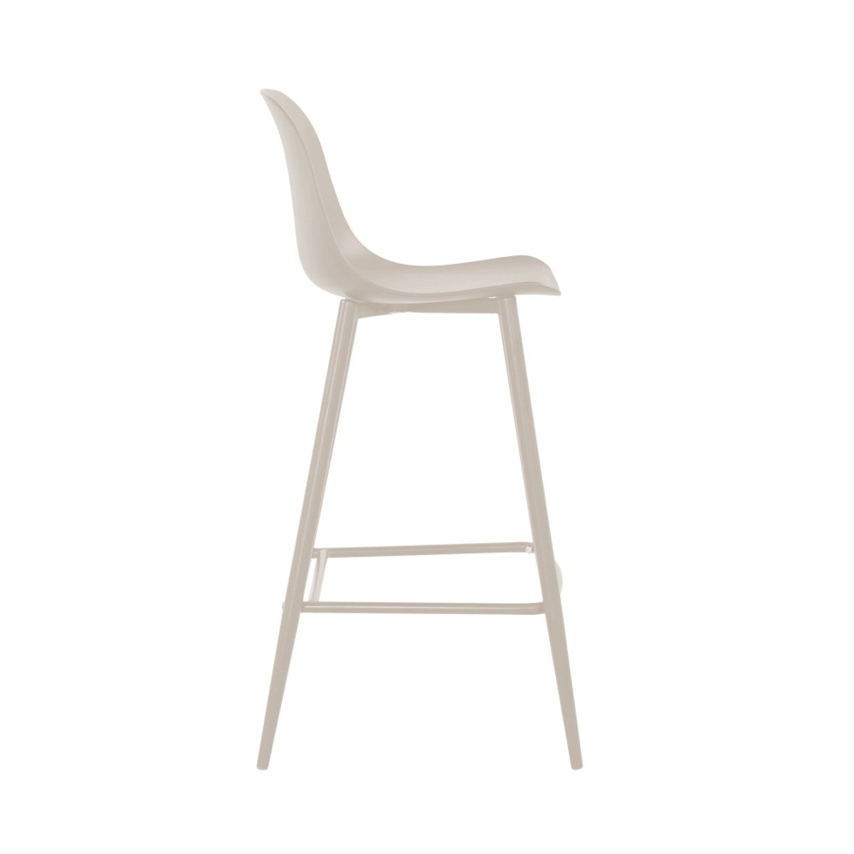 Lot de 4 tabourets de bar intérieur et extérieur en plastique et métal H65cm- PORTLAND beige, DRAWER