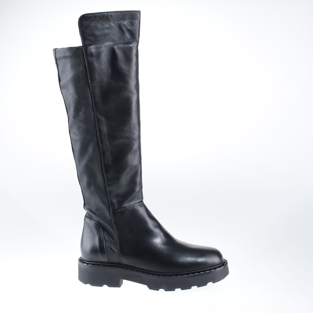 Bottes stretch en cuir noir, MJUS