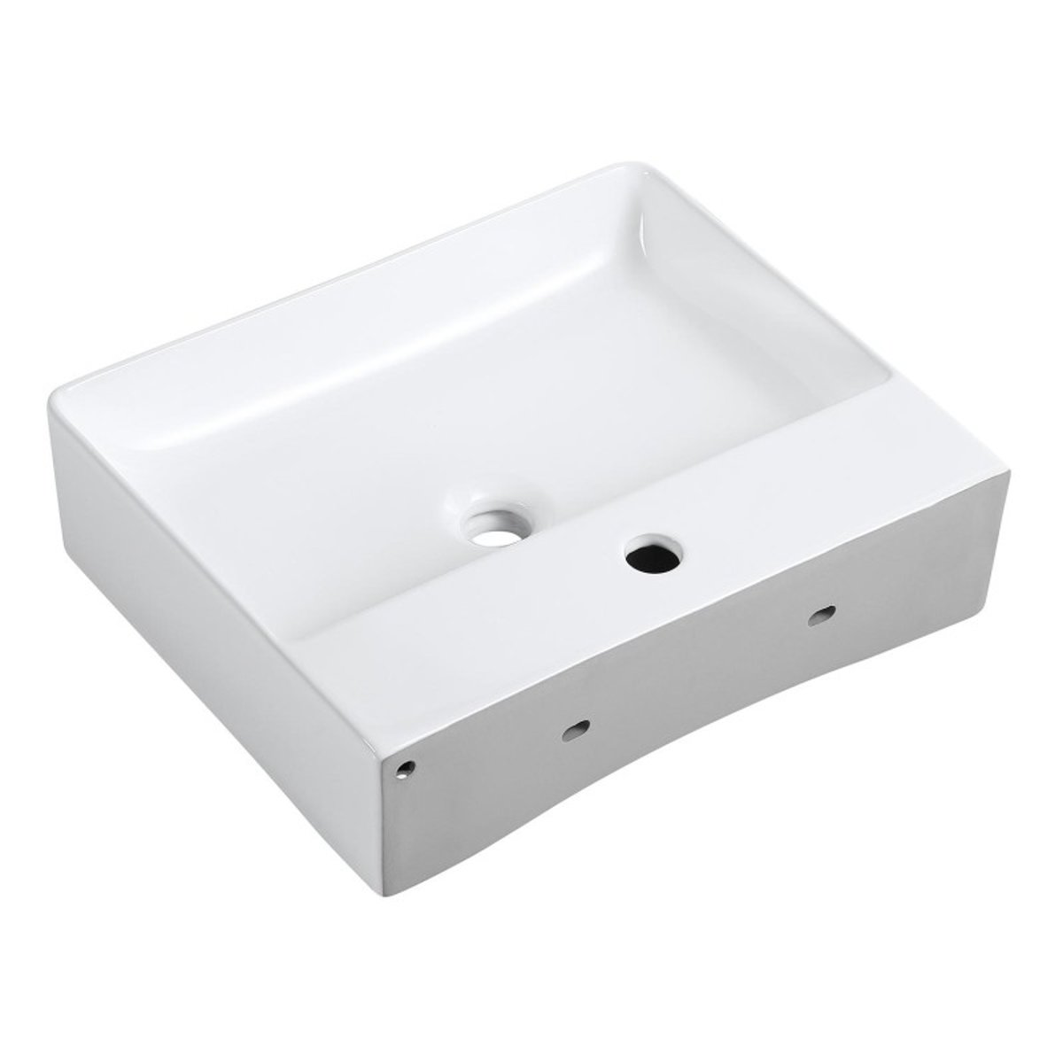Vasque à poser rectangle en céramique blanche 50x42cm ALBA blanc, MOB IN