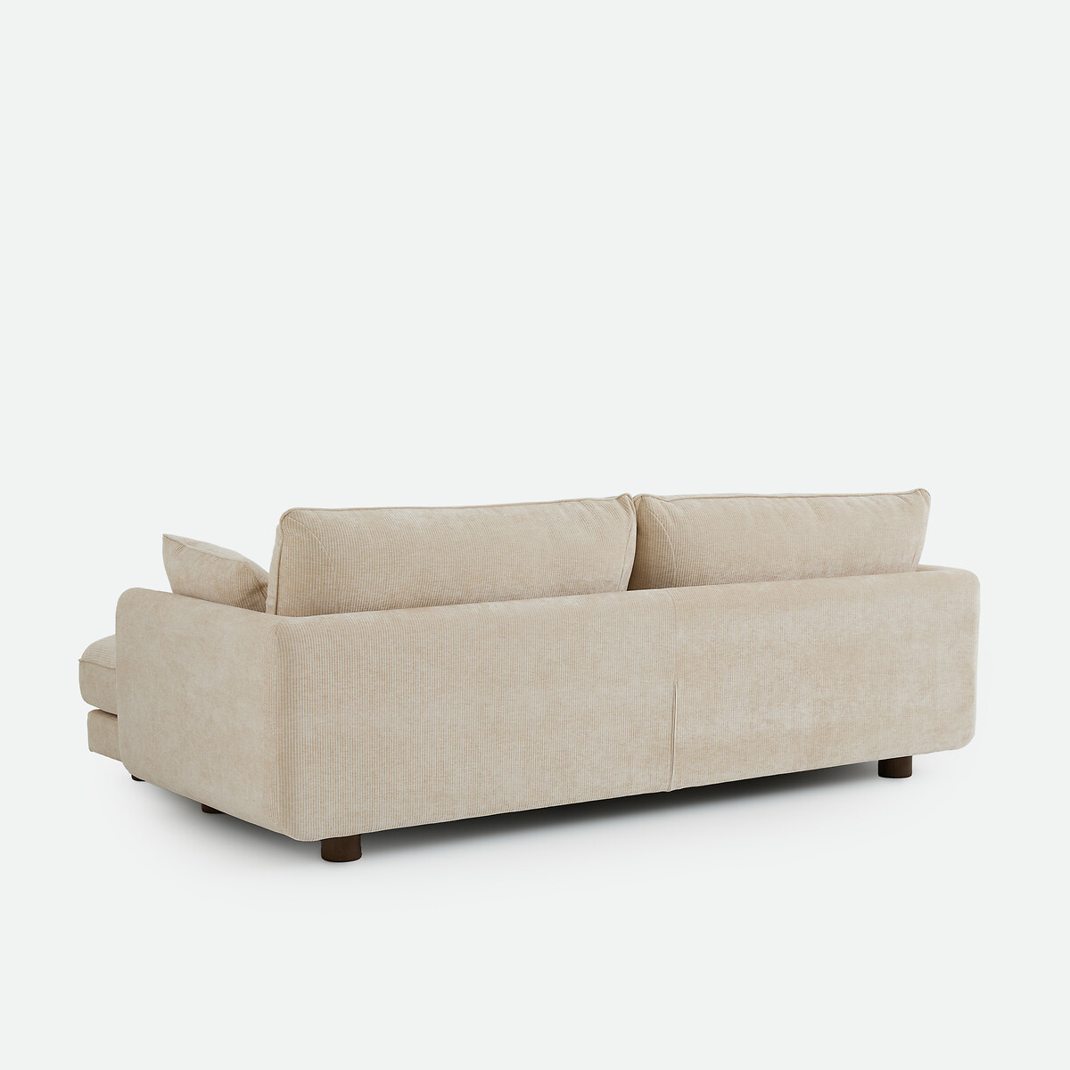 Divano letto angolare a 3 posti in velluto a coste goffrato, EMILIO beige, LA REDOUTE INTERIEURS