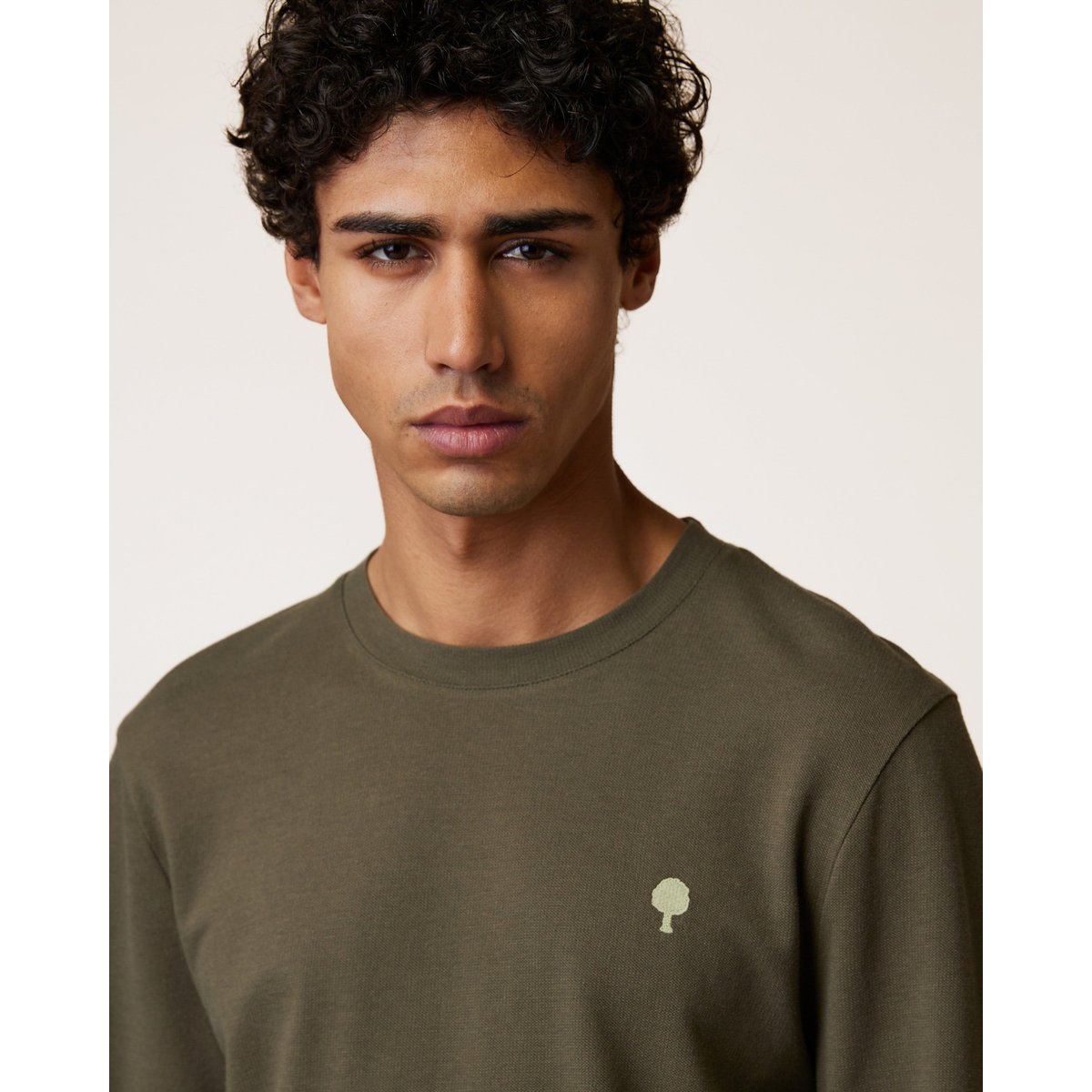 T-shirt en maille kaki, FAGUO