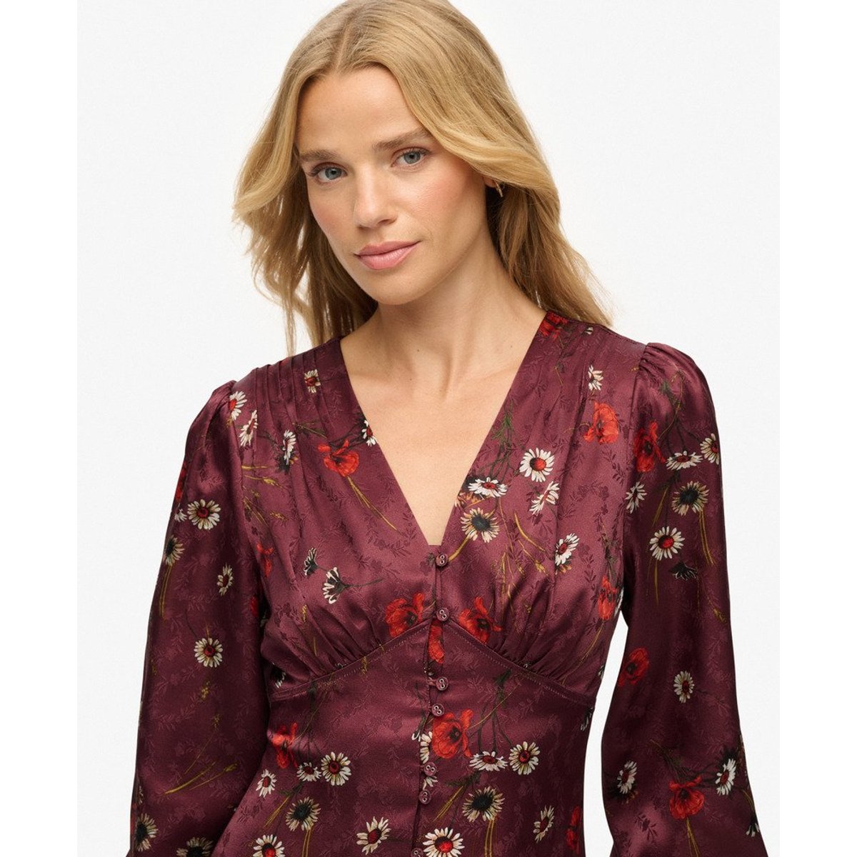 Mini-robe à manches longues jacquard prairie de minuit, SUPERDRY