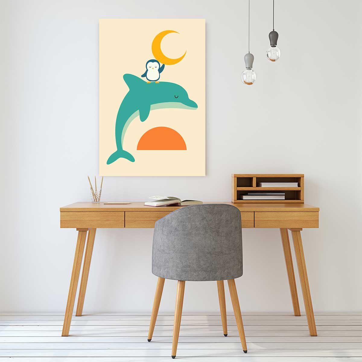 Tableau date with the moon toile imprimée, HEXOA