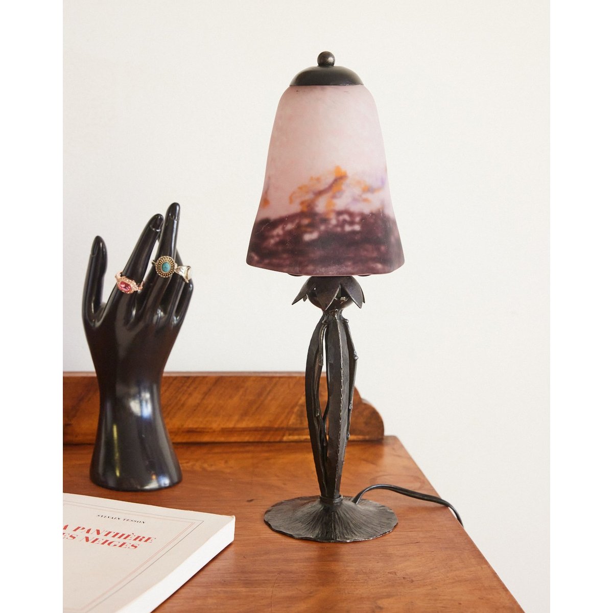 Lampe à poser Art déco Colette N°448 - Bon état violet, DEBONGOUT