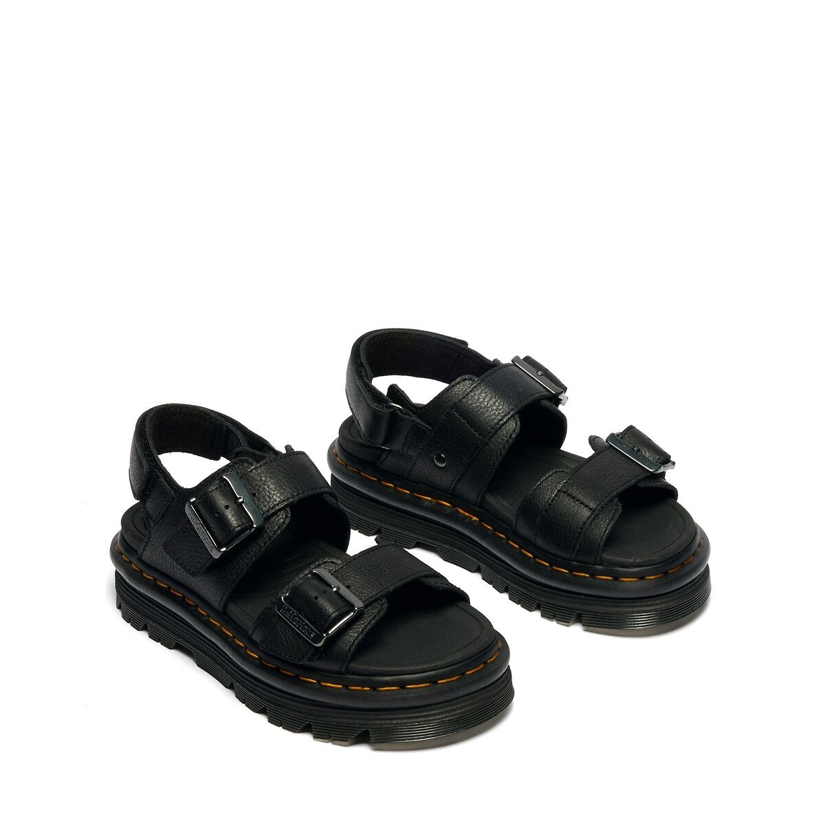 Sandales ZebZag en cuir Pisa noir, DR. MARTENS
