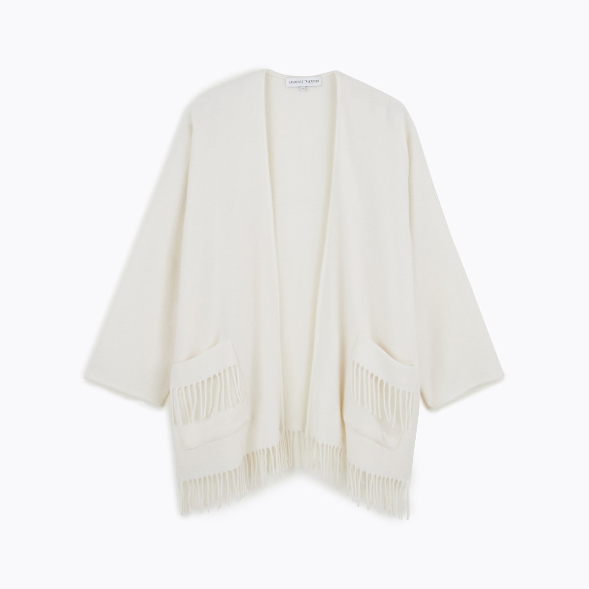 Poncho court  en laine polyamide ÉPONYME ecru, LAURENCE TAVERNIER
