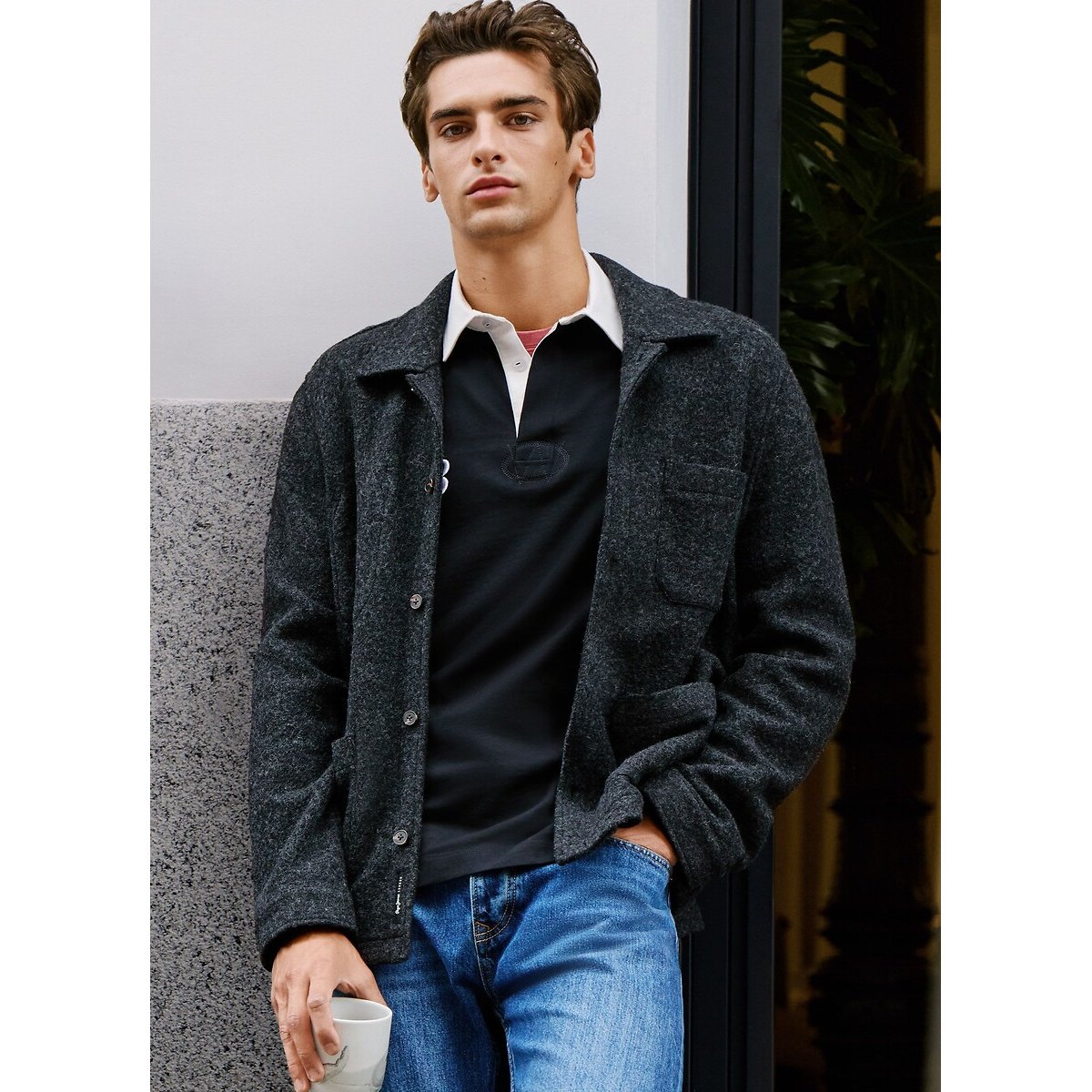 Veste en laine mélangée PATRICK gris anthracite, PEPE JEANS