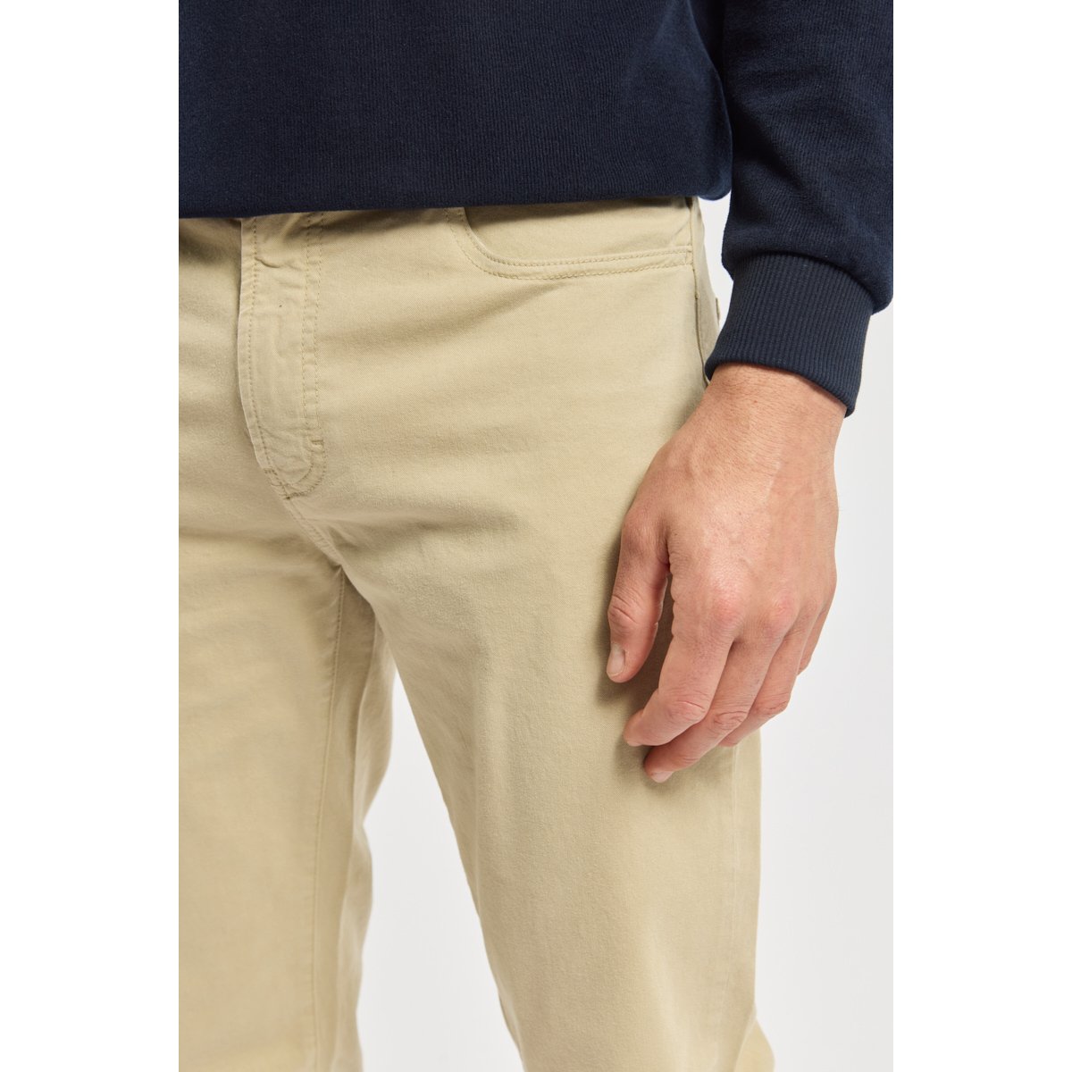 Pantalon 5 poches confort Taquet beige h26, ARMOR-LUX