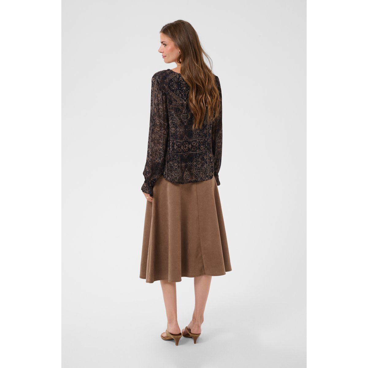 Blouse à manches longues noir dark oriental, CREAM