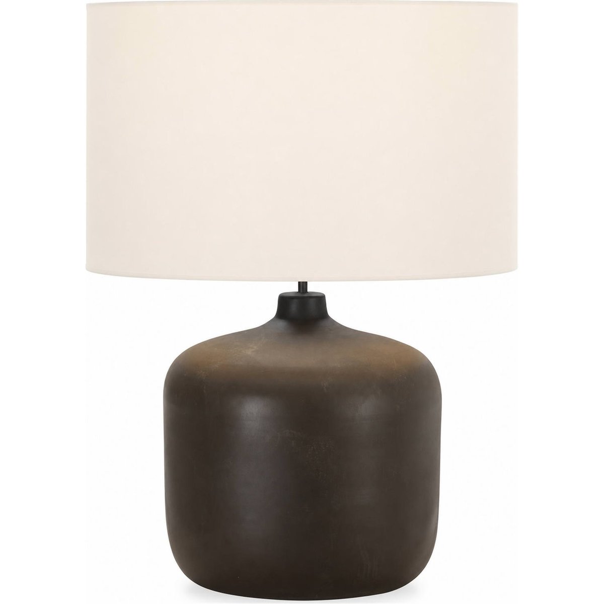 Lampe de table en métal effet bois brûlé bois brûlé et blanc, RECOLLECTION
