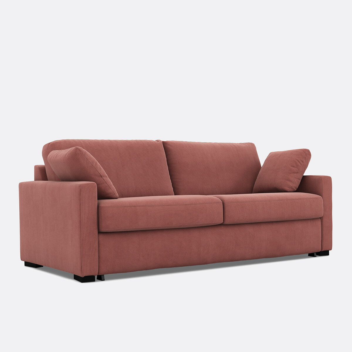 Canapé convertible, Premium HR, en velours côtelé fines côtes, TIMOR rose, LA REDOUTE INTERIEURS