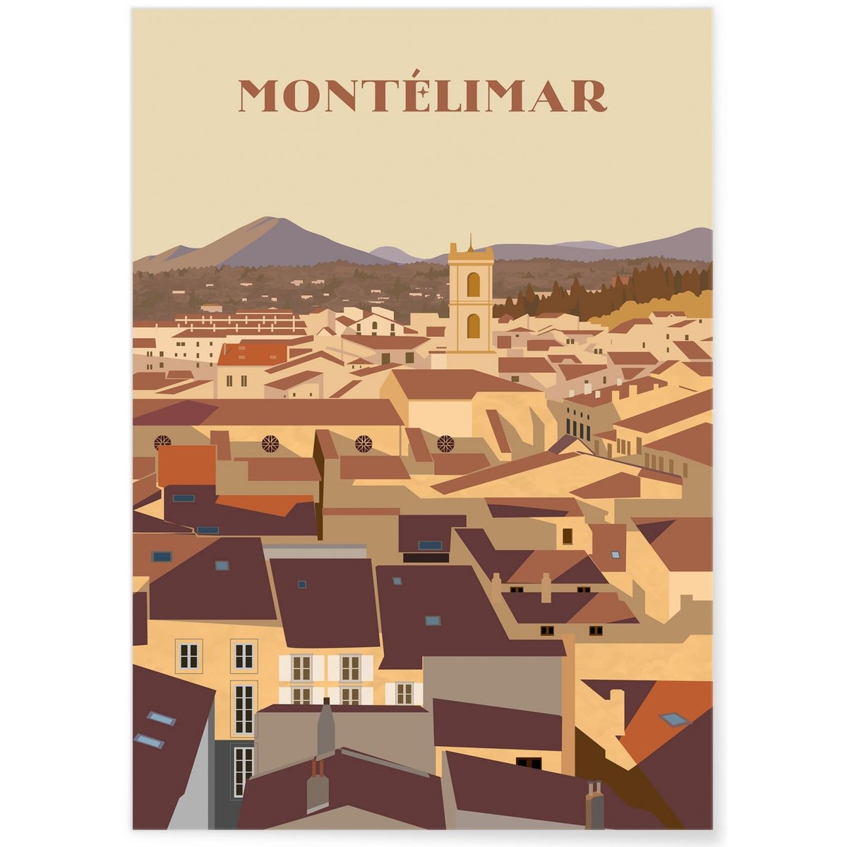 Affiche ville Montélimar blanc, L'AFFICHERIE