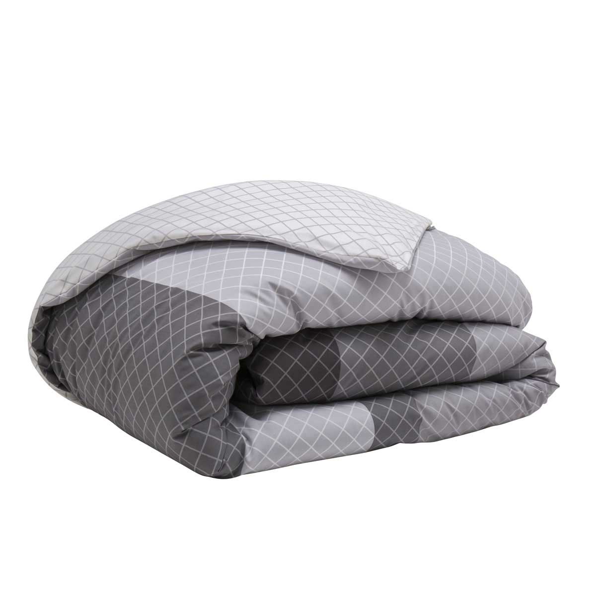Housse de couette imprimée en lyocell, GEORGES gris, ORIGIN