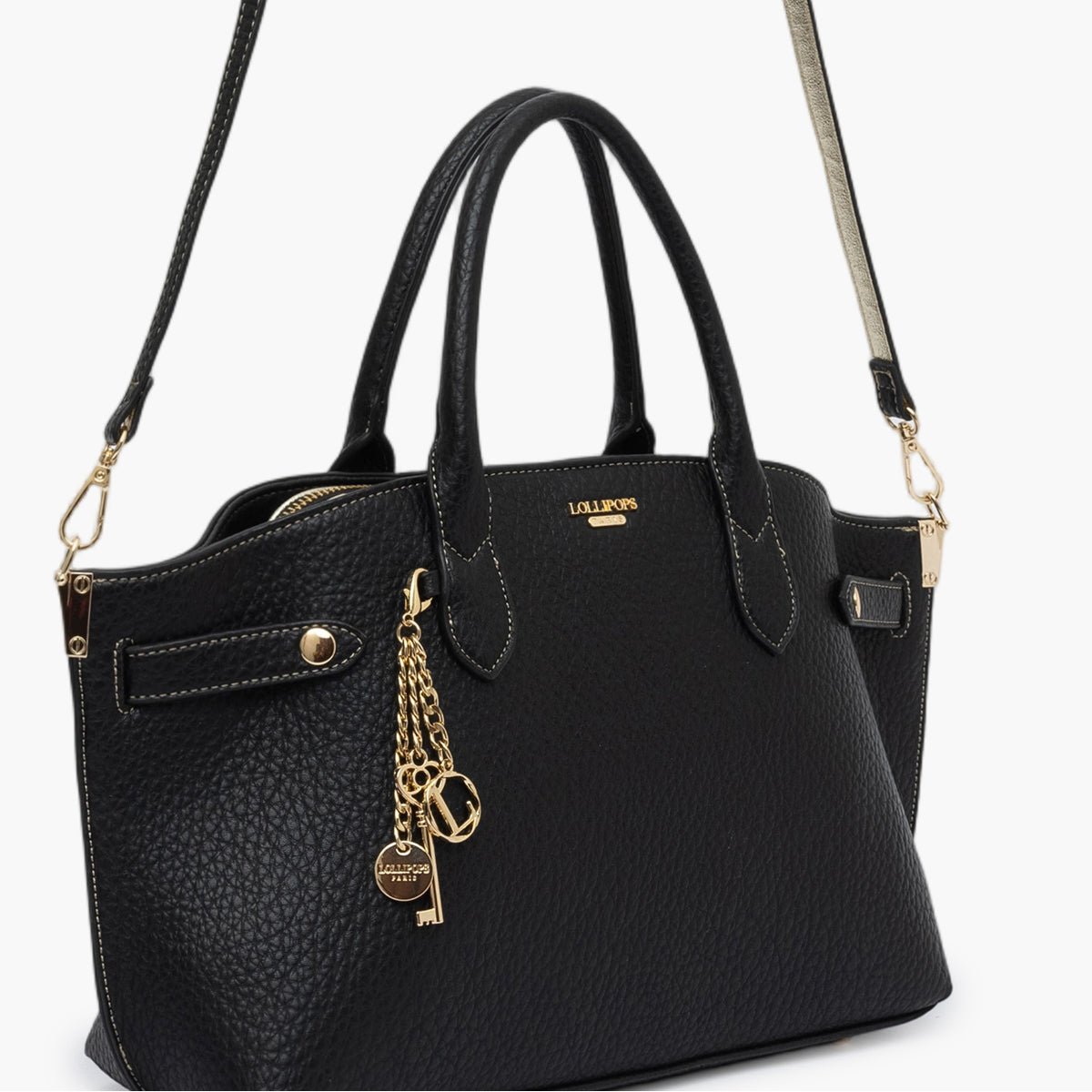Sac shopper Todora M noir,doré, LOLLIPOPS