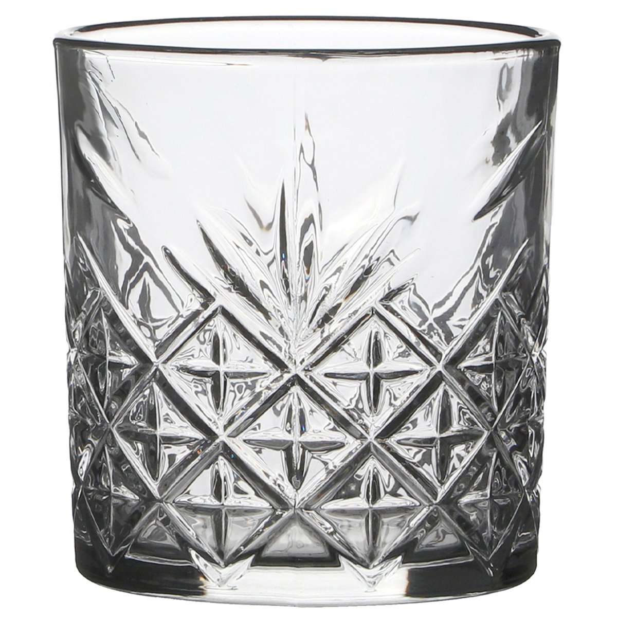 Set de 2 verres à whisky avec motifs embossés 34cl transparent, WADIGA