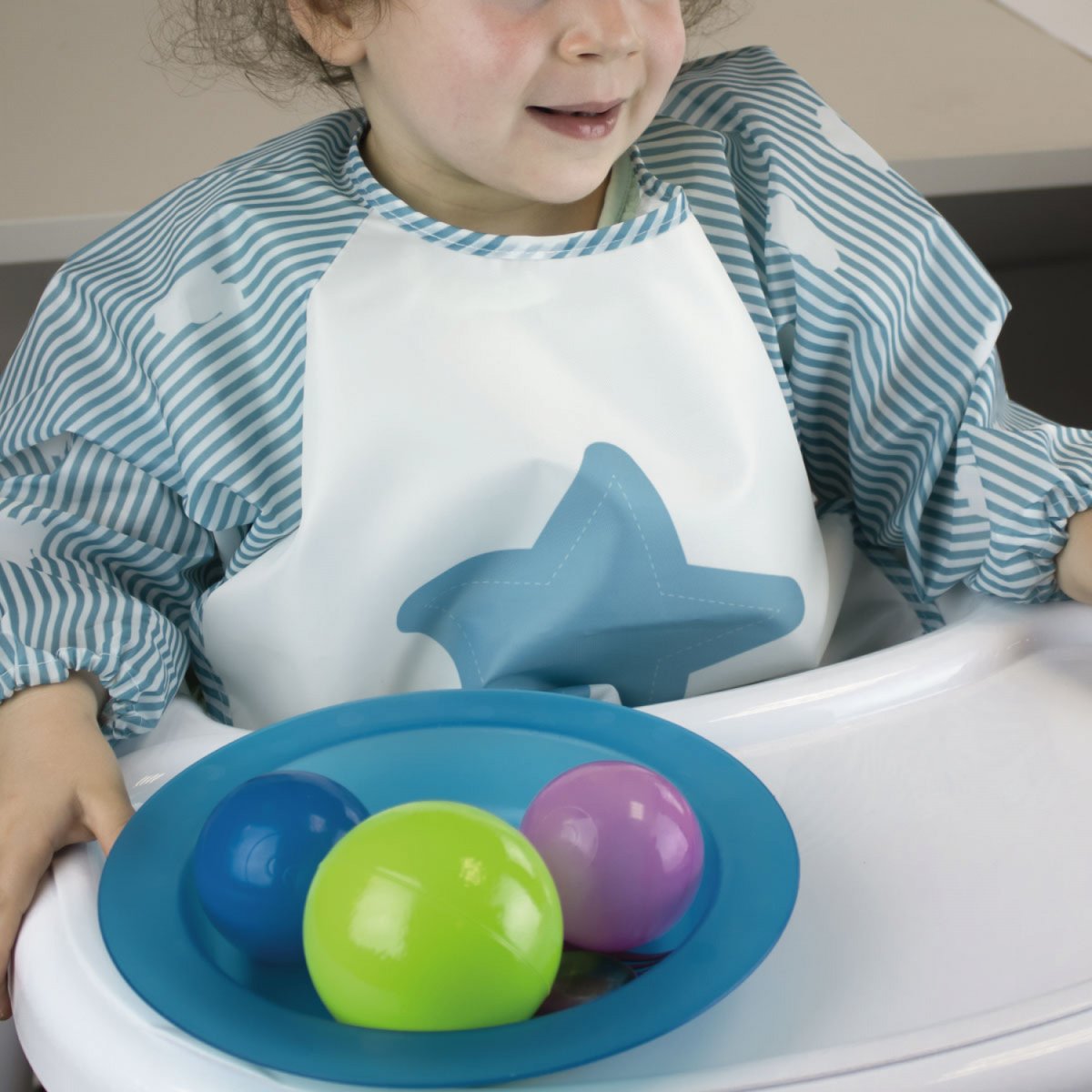 Lot de 4 bavoirs manches longues multicolore, MONSIEUR BEBE