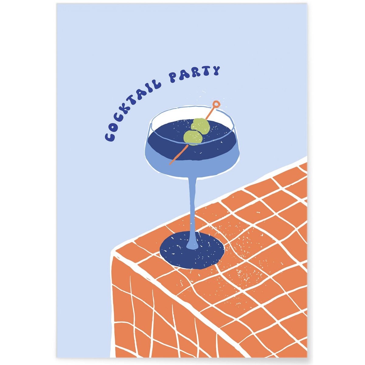 Affiche Cocktail Party blanc, L'AFFICHERIE