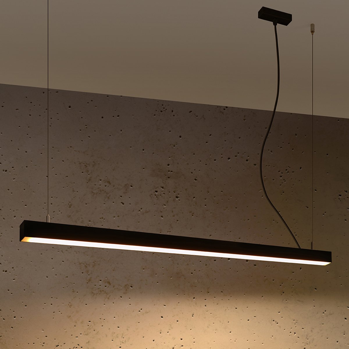 Suspension Aluminium Noir LED 1 Pinne noir, EDEN