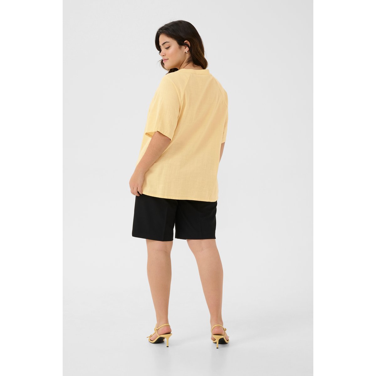 Long sleeved shirt jaune straw, KAFFE CURVE