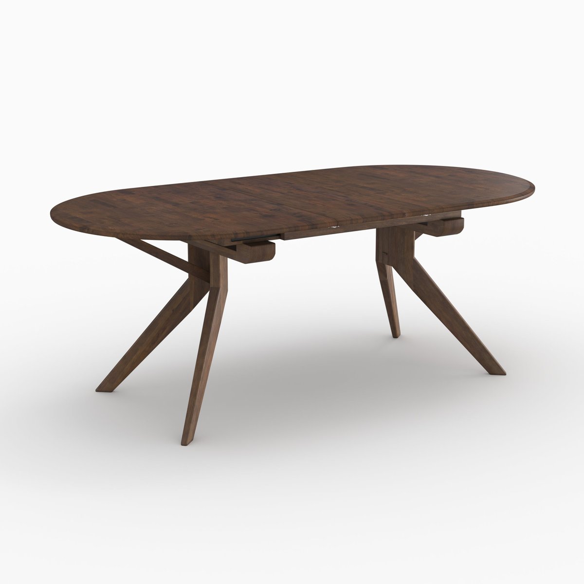Table extensible en bois d'hévéa massif 6 à 8 personnes - OLI marron foncé, MAISON PAVANE