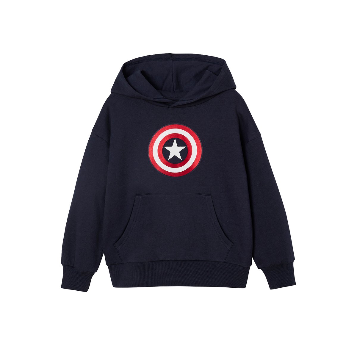 Sweat-shirt Marvel Avengers Captain America à capuche marine, VERTBAUDET