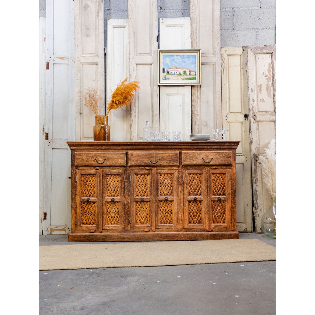 Légant buffet en bois Gilbert N°700 - Bon état bois foncé, DEBONGOUT