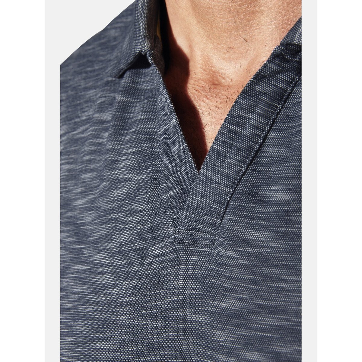 Polo GISTUR bleu foncé mélange, JAN VANDERSTORM