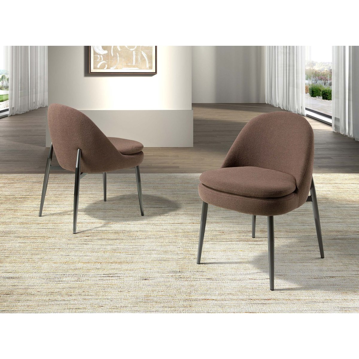 Chaise en tissu marron foncé | noir, ANGEL CERDA