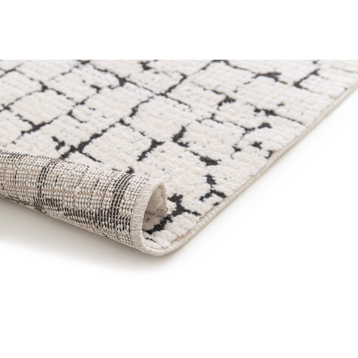 Tapis effet haut-et-bas ultra doux OBSIDIAN noir intense, AFK LIVING