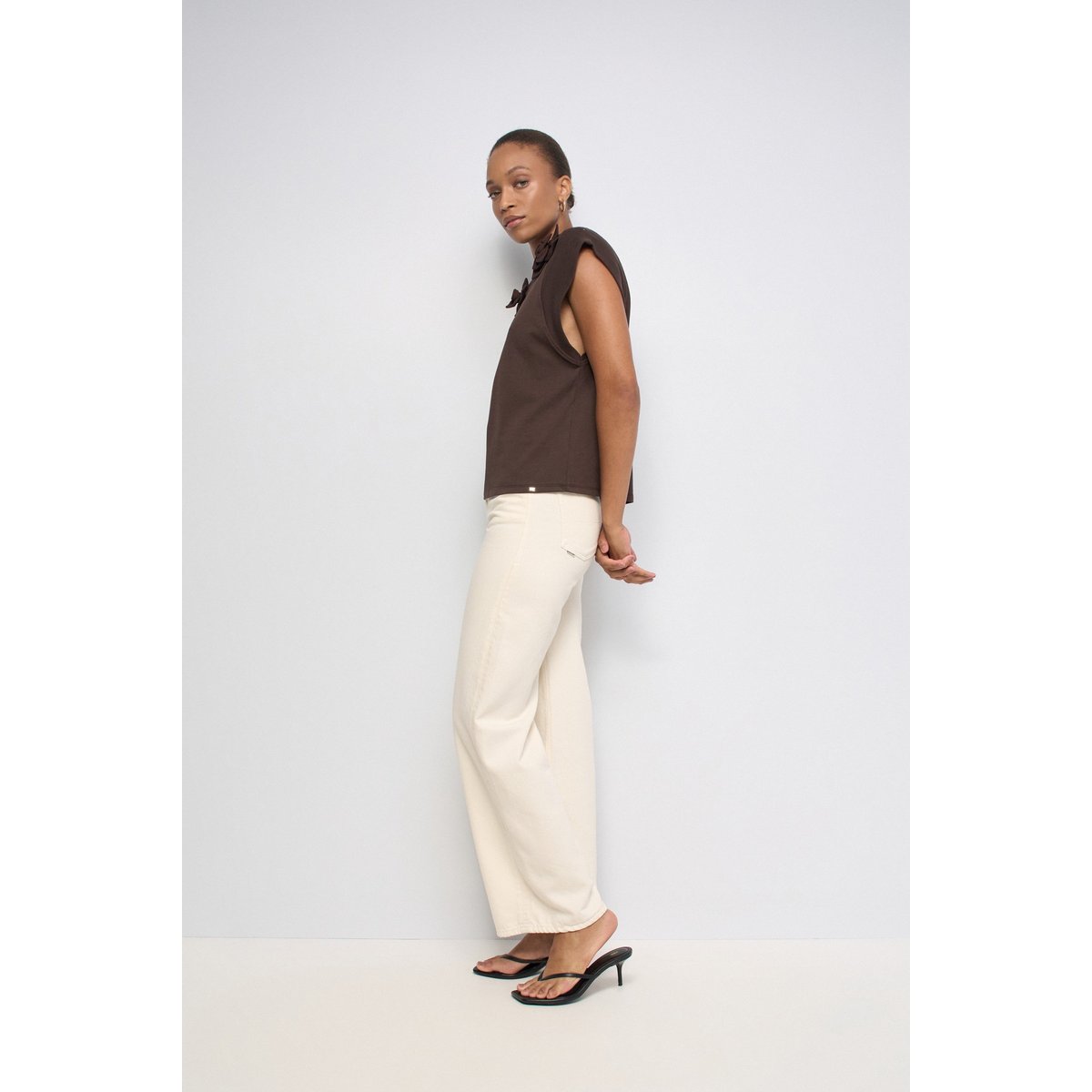 T-SHIRT AVEC APPLIQUE FLORALE blanc, SALSA JEANS