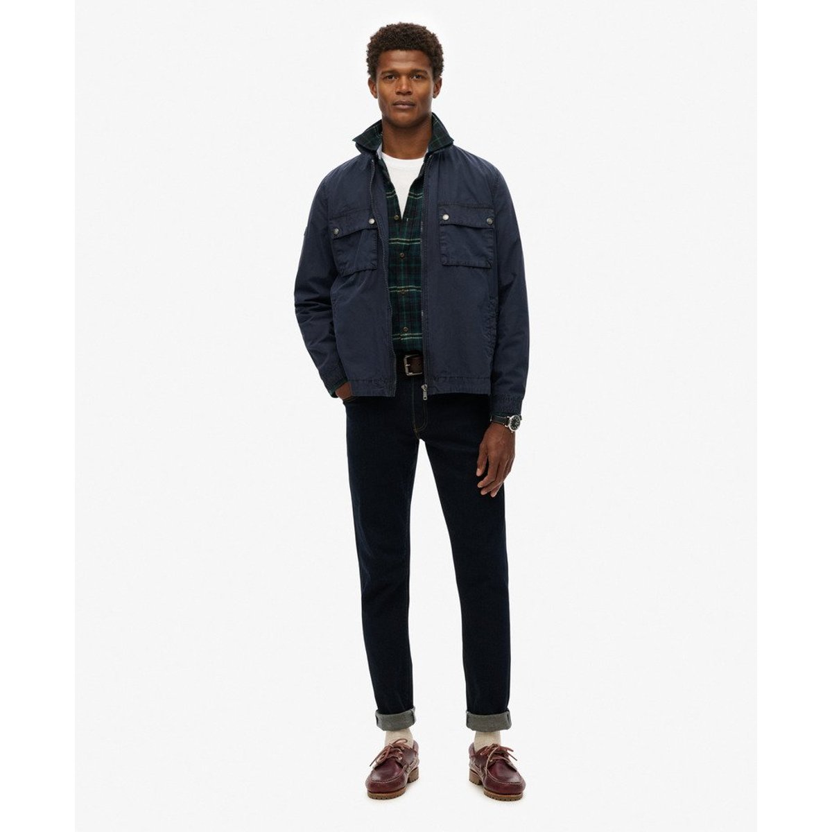 Veste zippée Essentials bleu marine éclipse, SUPERDRY
