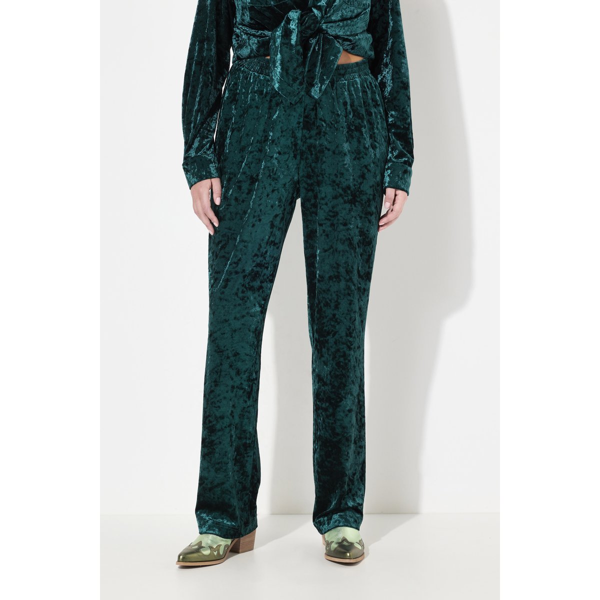 Pantalon en velours texturé Ruby vert sapin, ULLA POPKEN