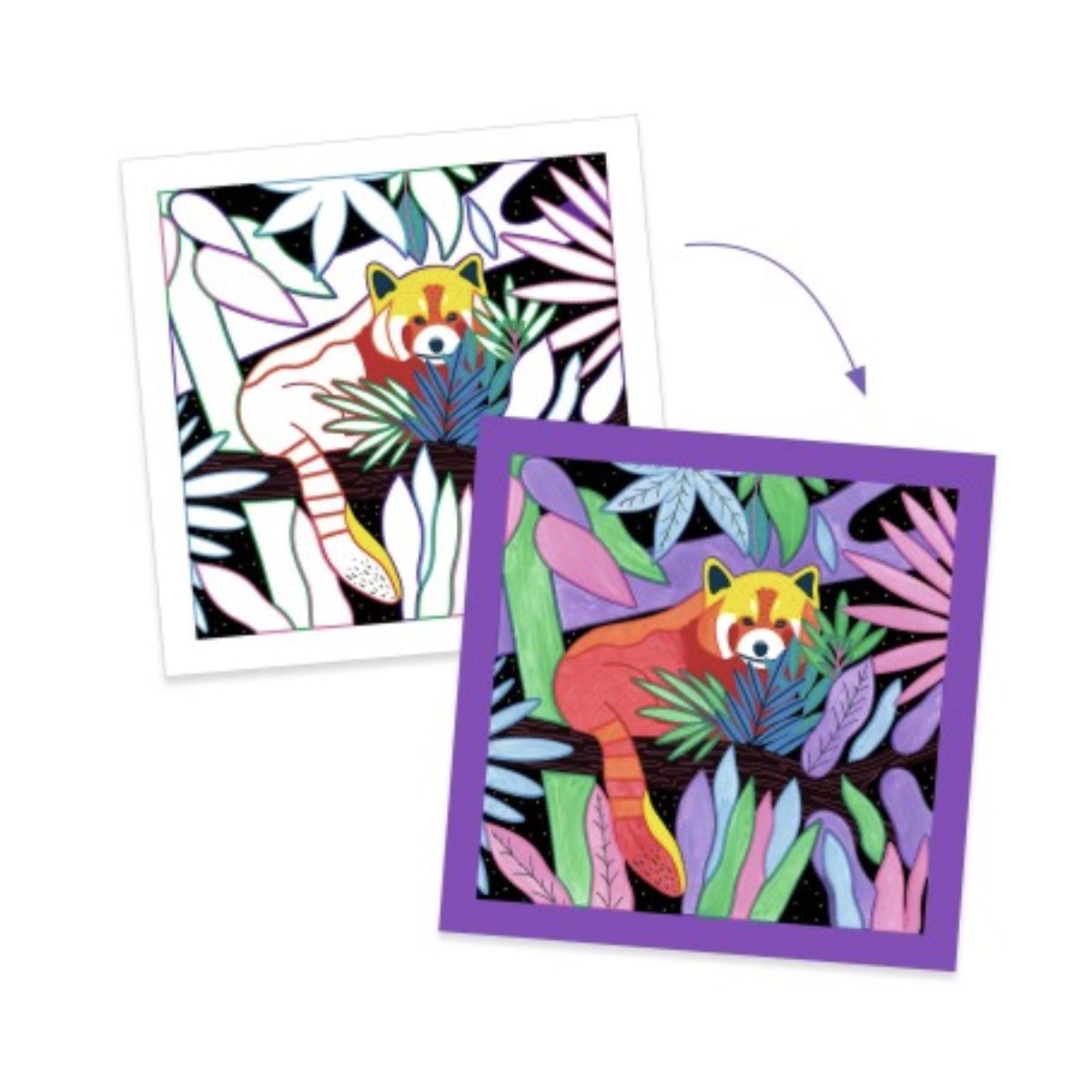 Cartes a peindre X 4 - Selva - couleur unique, DJECO