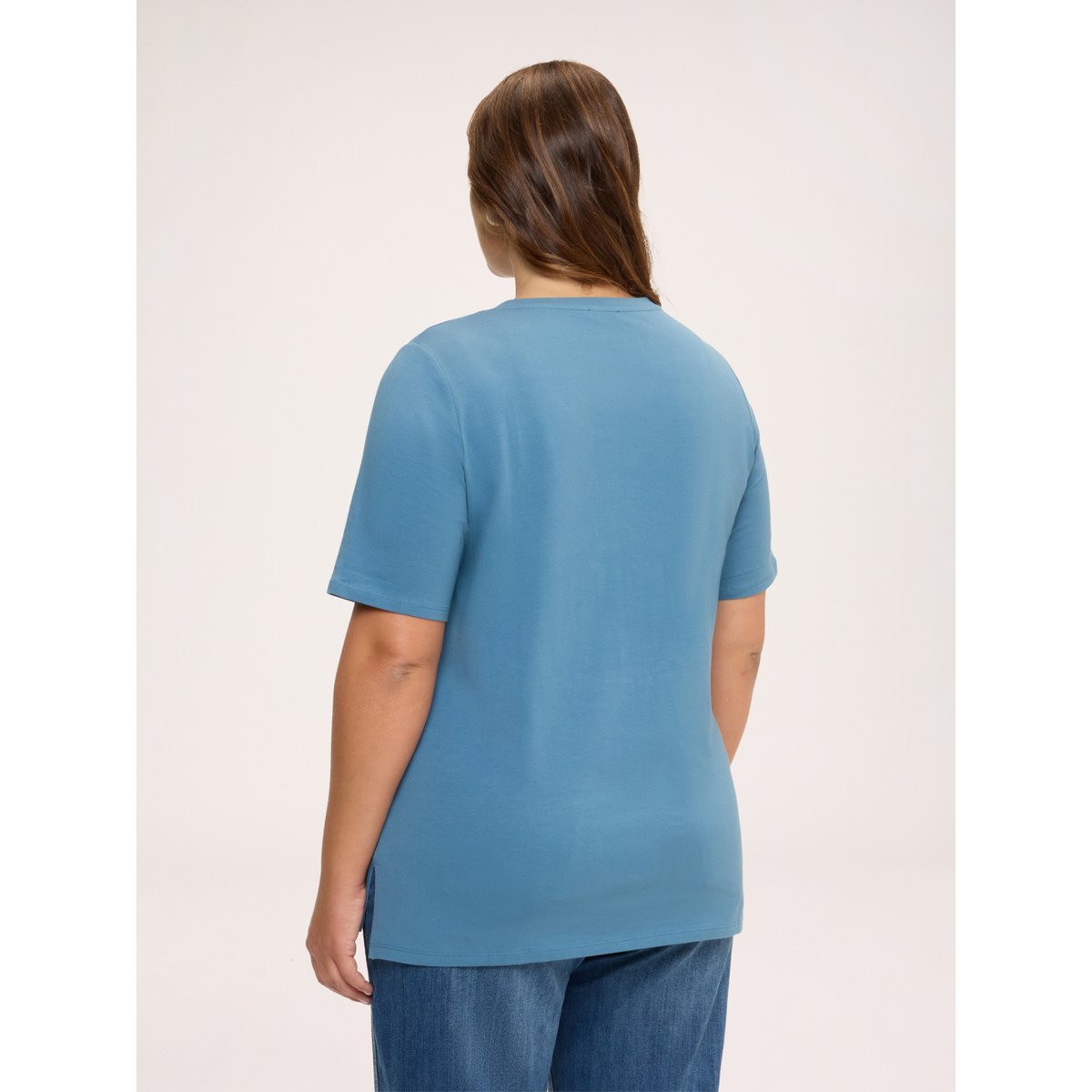 T-shirt avec paillettes en cascade light - blue, FIORELLA RUBINO